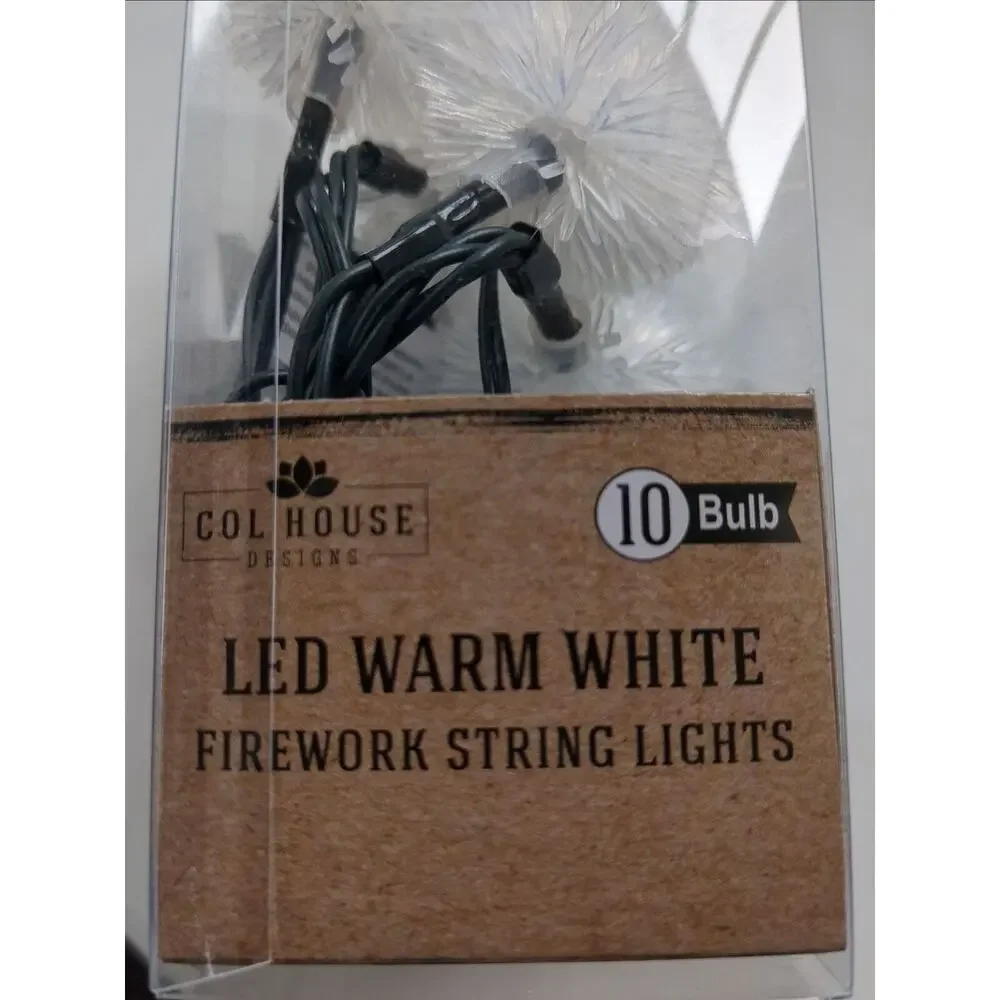 Firework Lights Battery Operated LED Warm White Indoor Outdoor Timer‎ 10 Bulbs
